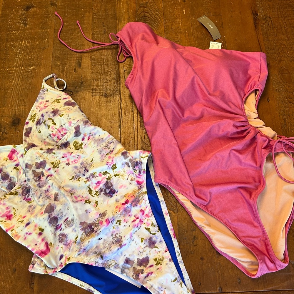 J. Crew Pink and Floral One Piece Swimsuit 🩱 bundle🩱 🌺